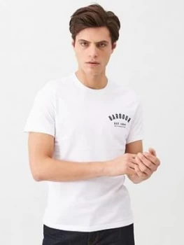 Barbour Small Chest Logo T-Shirt - White, Size S, Men