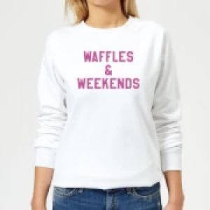 Waffles and Weekends Womens Sweatshirt - White - 5XL