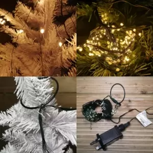 200 LED 10 x 1.9m Premier Multi Function Waterfall Christmas Tree Lights with Timer in Gold