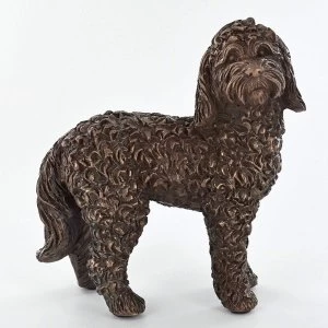 Cockapoo Dog Standing Cold Cast Bronze Sculpture