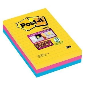 Post it Rio De Janeiro Collection 102 x 152mm Ruled Super Sticky Notes