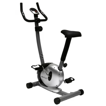 Charles Bentley Fitness Upright Magnetic Exercise Indoor Bike Machine Black and Silver