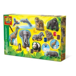 SES Creative - Childrens Animals Casting and Painting Set (Multi-colour)