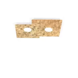 Square Lifestyle Metal Surface Mounted Ceiling Light - Vintage Gold Finish, 2x GX53