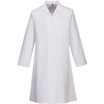 2205 - White Ladies Food Industry Coat, One Pocket sz XSmall Regular Apron jacket - Portwest