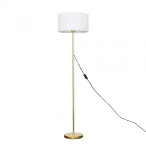 Charlie Gold Floor Lamp with Large White Reni Shade