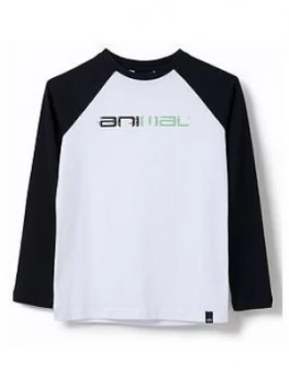 Animal Boys Bert Long Sleeve Logo T-Shirt - Black, Size 9-10 Years