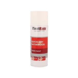 PlastiKote Trade Quick Dry Trim Spray Paint High Gloss White 400ml