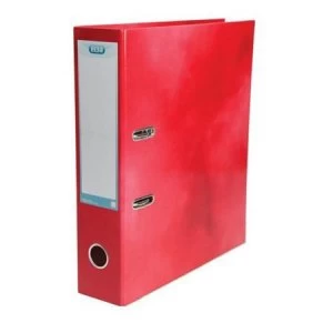 Elba Classy A4 Lever Arch File 70mm Laminated Gloss Finish Red Single