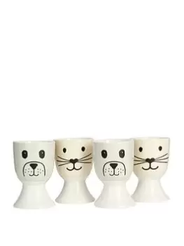 Kitchencraft Cat & Dog Set Of 4 Egg Cups