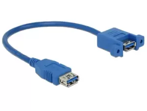 DeLOCK 0.25m 2xUSB3.0-A USB cable USB 3.2 Gen 1 (3.1 Gen 1) USB A Blue