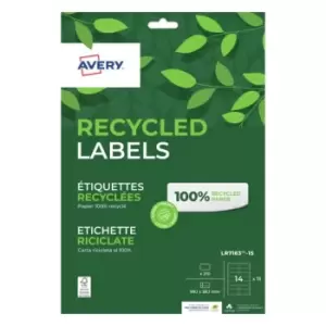 Avery Recycled Address Labels 14 Per Sheet 210 Labels White