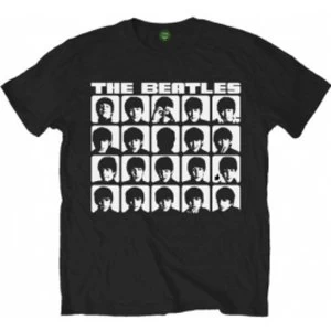 The Beatles - Hard Days Night Faces Mens Large T-Shirt - Black