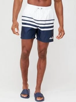 Ellesse Alfonso Swim Shorts - White/Navy, White, Size 2XL, Men