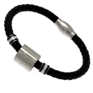 Tottenham Hotspur FC Ring Leather Bracelet (One Size) (Black)