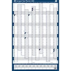 Sasco Unmounted Compact Year Planner Portrait 2022 Blue