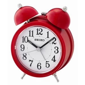 Seiko Bell Alarm Clock with Light and Snooze - Red