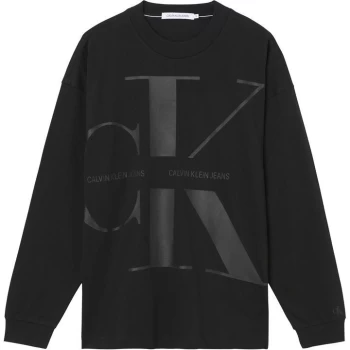 Calvin Klein Jeans Blown Up Logo Long Sleeve Sweater - CK BLACK