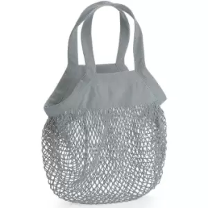 Westford Mill Mini Mesh Organic Cotton Grocery Bag (One Size) (Pure Grey)
