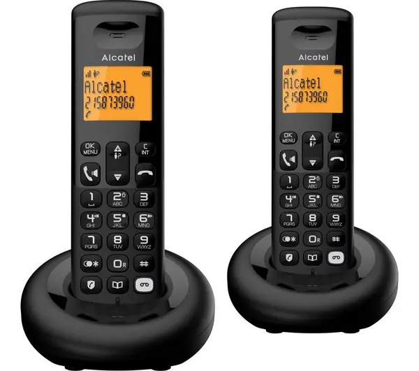 Alcatel E260 Svoice TAM Cordless Dect Phone Twin Handsets