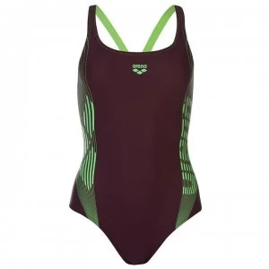 Arena Twinkle Swim Suit Ladies - Red Wine/Green