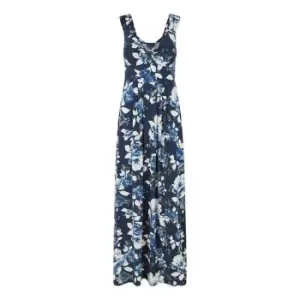 Mela London Navy Floral Jersey Maxi Dress - Blue