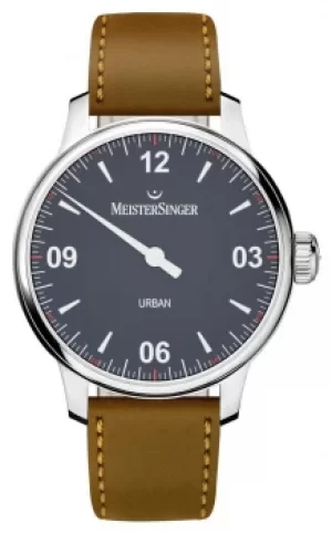 MeisterSinger Urban Blue Brown Leather Strap UR908 Watch