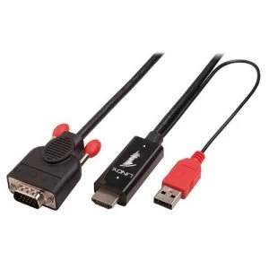 Lindy 41456 video cable adapter 2m HDMI VGA (D-Sub) Black