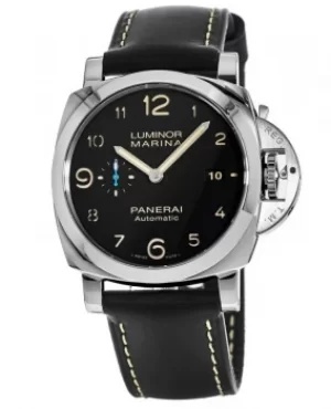 Panerai Luminor Marina Automatic Acciaio 44mm Black Dial Leather Strap Mens Watch PAM01359 PAM01359