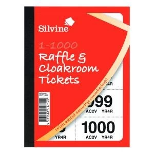 Cloakroom and Raffle Tickets 1-1000 Pack of 6 CRT1000