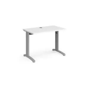 Office Desk Rectangular Desk 1000mm White Tops With Silver Frames 600mm Depth TR10