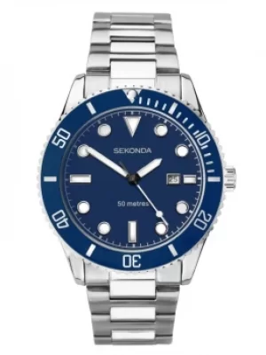 Sekonda Mens Blue Date Dial Bracelet Watch 1789