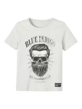 NAME IT Skull Print T-Shirt Men Grey