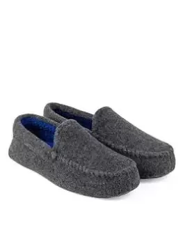 Totes Isotoner Isotoner Felt Moccasin with Contrast Lining & Sock Slipper - Grey, Size 11, Men