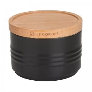 Le Creuset Small Storage Jar With Wood Lid Black