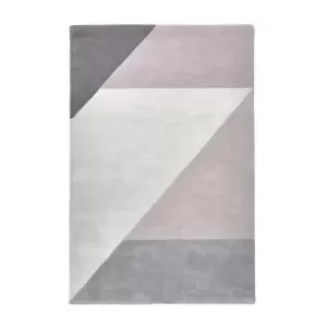 Abstract Pattern Pure Wool rug - Grey/pastel