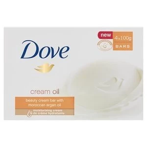 Dove Exfoliating Argan Oil Beauty Cream Soap Bar 4 x 100g
