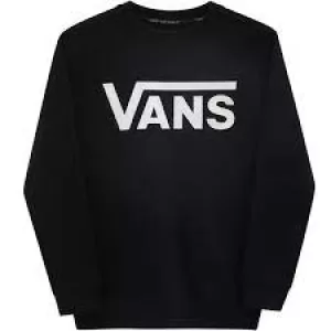 Vans Boys Classic Crew Sweatshirt - Black/White, Size L=12-14 Years