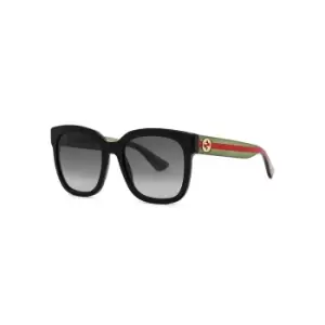 Gucci Black Striped Wayfarer-style Sunglasses