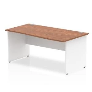 Trexus Desk Wave Right Hand Panel End 1600x800mm Walnut Top White