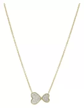 Fossil Ladies Stainless Steel Cubic Zirconia Heart Necklace