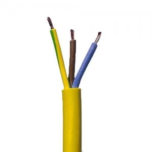 Zexum 2.5mm 3 Core Arctic Grade Flex Cable Yellow Round 3183AG - 5 Meter