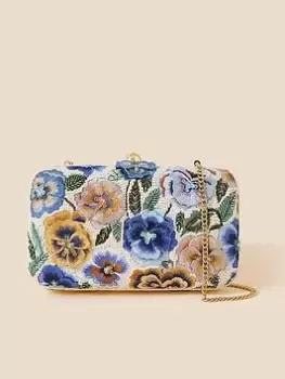 Accessorize Hand-embellished Beaded Floral Hardcase Clutch, Multi, Women