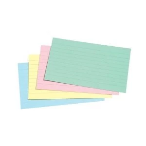 5 Star Office Record Cards Ruled Both Sides 5x3in 127x76mm Assorted Pack 100