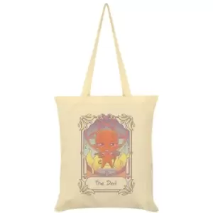 Deadly Tarot The Devil Kawaii Tote Bag (One Size) (Cream) - Cream