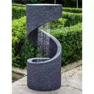 Ivyline Outdoor Spiral Water Feature - Granite