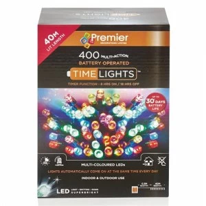 Premier Decorations 400 LED Battery Lights - Multi Coloured