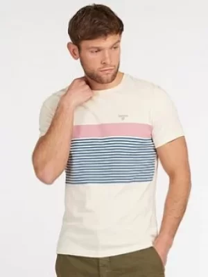Barbour Braeside Stripe T-Shirt, White, Size S, Men