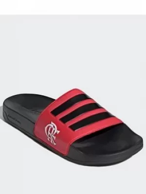 adidas Chinelo Flamengo Adilette Shower Slides, Black/Red, Size 5, Men
