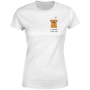I Puggin' Love You Womens T-Shirt - White - 5XL